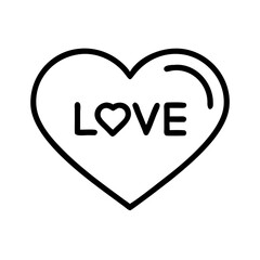 heart with love text candy style on transparent background for web and graphic design