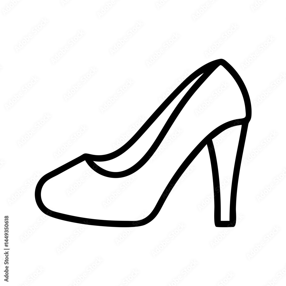 Poster high heel on transparent background for web and graphic design