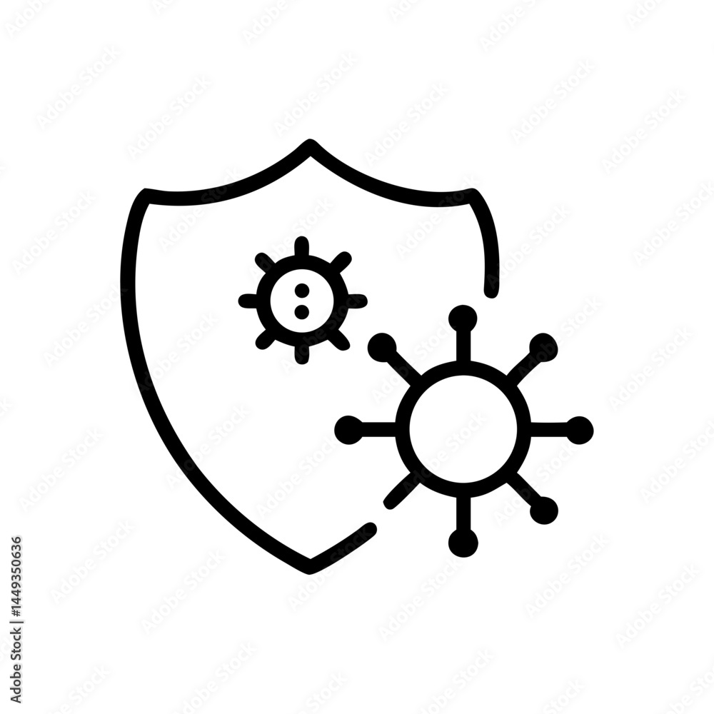 Poster immune system protection on transparent background for web and graphic design