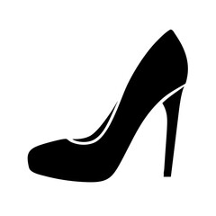 high heel silhouette on transparent background for web and graphic design