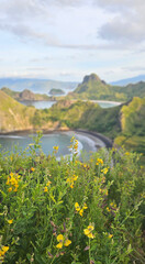 Landscape of the Padar viewpoint in Padar island in Kodomo national park, Indonesia