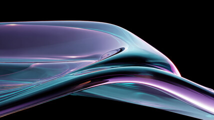Glossy Wave-Like Structure with Reflections a high-tech concept illustration representing global communication, data flow, and digital connectivity in a modern networked world.