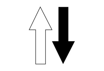 Up and Down Arrows Icon (Filled and Outlined)

