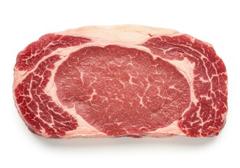 Raw Ribeye Steak Cut of Beef Red Meat Food Ingredient Diet High Grill Lunch Fresh Image White Dinner