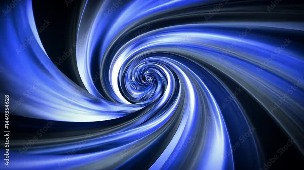 Poster dynamic abstract design mesmerizing blue and black vortex swirl in motion, creating depth and energy