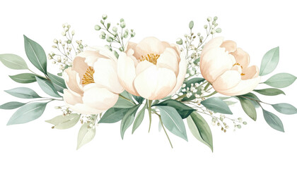 Elegant Floral Arrangement of Soft Peonies and Greenery Accents