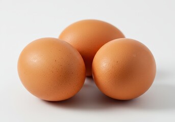 Three Brown Eggs Fresh Farm Produce Healthy Food Breakfast Ingredients Cooking Recipe Dietary