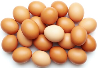 Brown Chicken Eggs Pile Fresh Food Ingredient Breakfast diet farm high yolk tasty white image stock