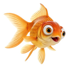 gold fish isolated on white background