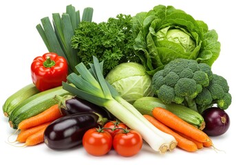 Fresh Organic Vegetables Assortment Healthy Food Green Red Colorful Diet leek salad vegan carrot