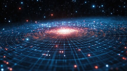 Fototapeta premium Abstract digital illustration of a spiral galaxy.