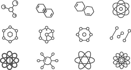 molecule  cell  atom  protein editable stroke outl (1).eps
