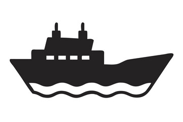 Fototapeta premium Bold Ship Silhouette Design for Ocean and Travel Enthusiasts, Sailing Ship Silhouette Art for Nautical Home Decor