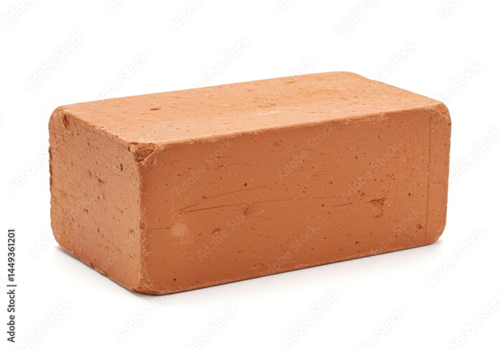Poster single clay brick texture isolated brown building material red wall real item hard stone block image