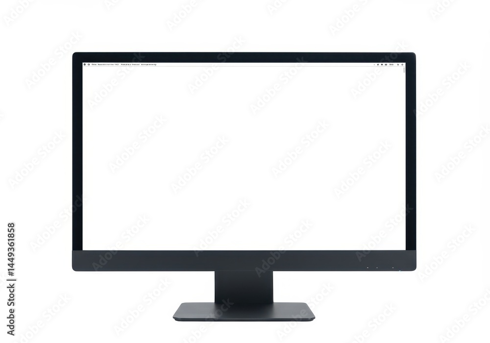 Poster modern black computer monitor screen isolated white background digital technology device display