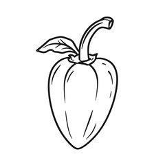 Single Line Drawing of Paprika Pepper  