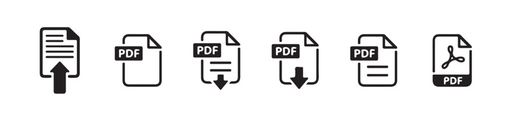 Pdf file download icon. PDF file download symbols. Format for texts, images, vector images, videos, interactive forms. vector illustration eps 10.
