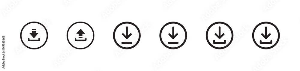 Poster download and upload icon. files download and upload icons symbol in line and flat style on white bac