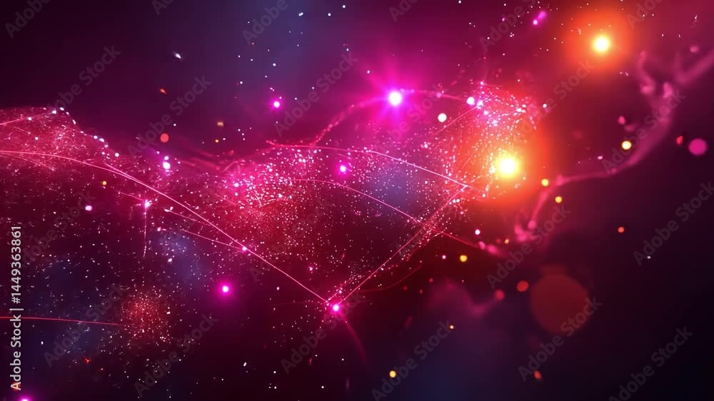 Aufkleber vibrant cosmic view colorful stars and glowing particles create mesmerizing atmosphere in abstract u