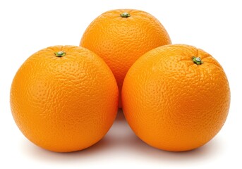 Three Juicy Oranges Fresh Ripe Citrus Fruits Healthy Vitamin C Source Delicious Sweet Taste Organic