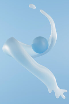 Abstract Fluid Splash in Soft Blue Composition