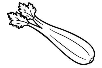 Celery Vegetable Vector Illustration on White Background

