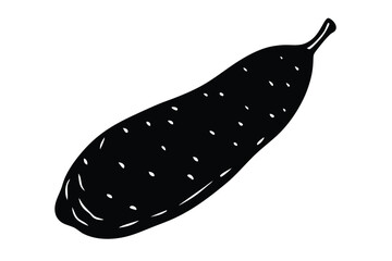 Chinese Yam Vegetable Vector Illustration on White Background

