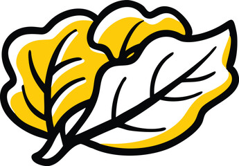 Collard Greens Vegetable Vector Illustration Isolated on White Background