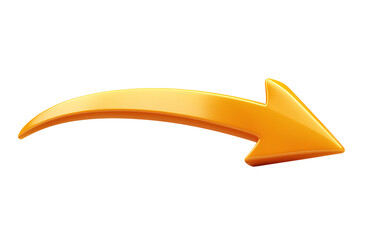 Yellow curved arrows on a transparent background