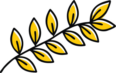 Curry Leaves Vegetable Vector Illustration Isolated on White Background