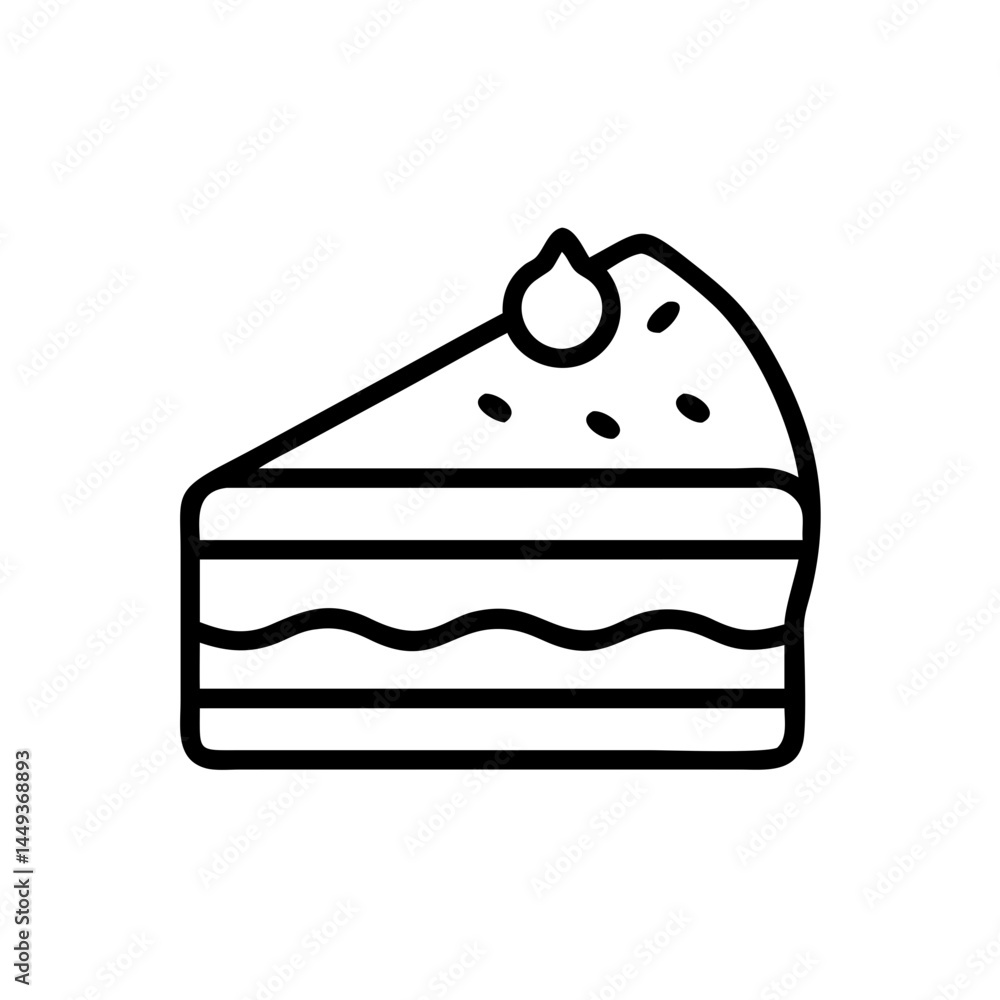 Poster layered cake slice on transparent background for web and graphic design