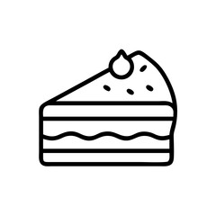 layered cake slice on transparent background for web and graphic design