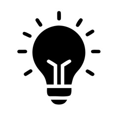 lightbulb alone basic idea silhouette on transparent background for web and graphic design