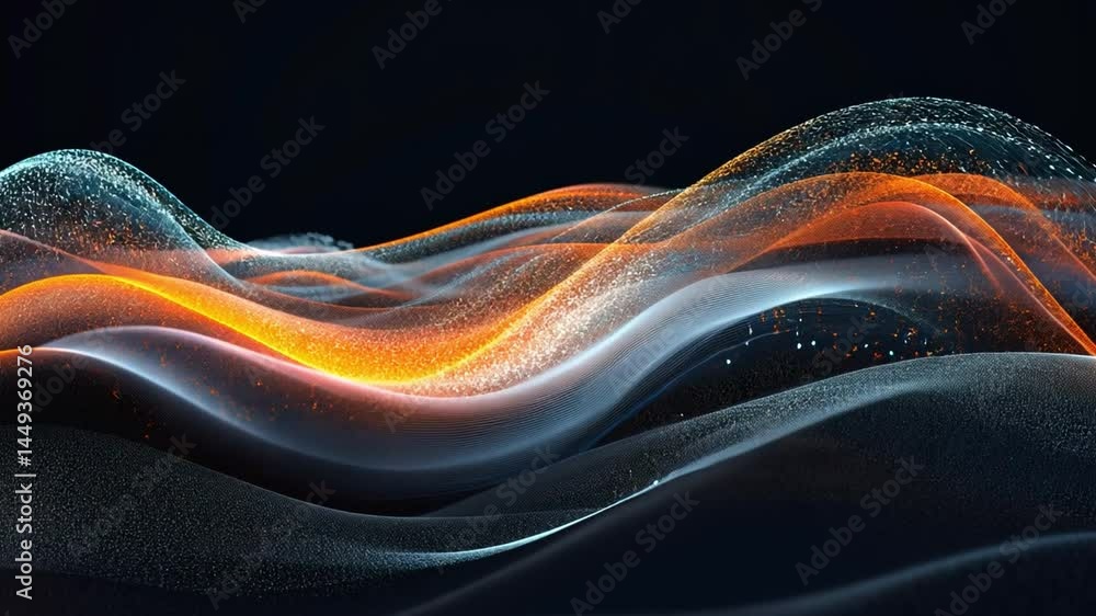 Poster abstract waves of fluid motion mesmerizing display of vibrant colors, energy, light, and shadow, cre