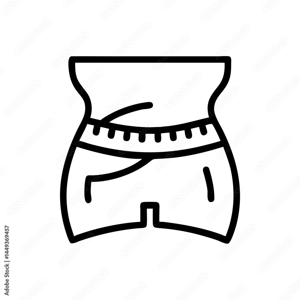 Poster measuring tape around waist on transparent background for web and graphic design