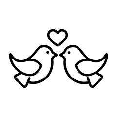 lovebirds on transparent background for web and graphic design