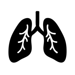 lungs silhouette on transparent background for web and graphic design