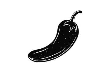 Jalapeño Pepper Vegetable Vector Illustration Isolated on White Background

