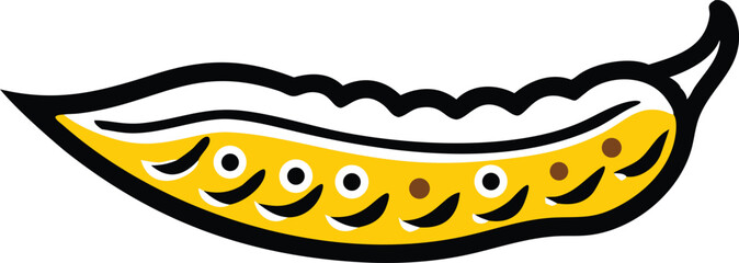 Karela Bitter Gourd Vegetable Vector Illustration Isolated on White Background

