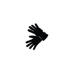 Winter glove silhouette on white background