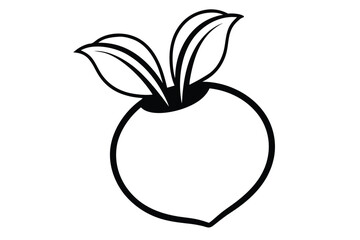 Kohlrabi Vegetable Vector Illustration Isolated on White Background