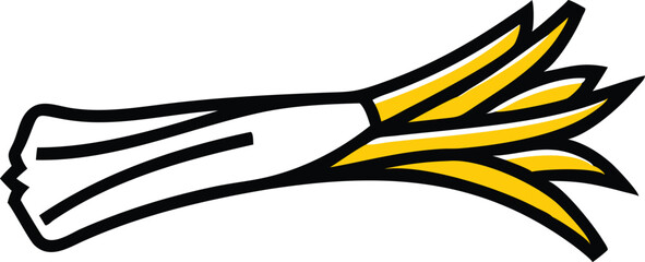 Leek Vegetable Vector Illustration Isolated on White Background