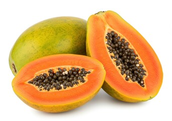 Fresh Ripe Papaya Tropical Fruit Slices Juicy Sweet Delicious Healthy Vitamins Antioxidant Food