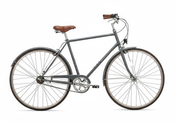 Fototapeta premium Elegant Gray City Bicycle Classic Retro Design Urban Commute Comfortable Ride Reliable