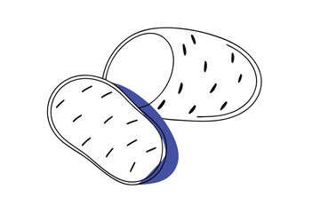 New Potato Vegetable Vector Illustration Isolated on White Background