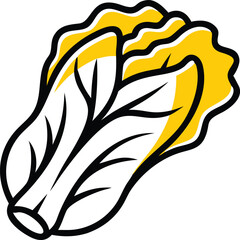 Romaine Vegetable Vector Illustration Isolated on White Background