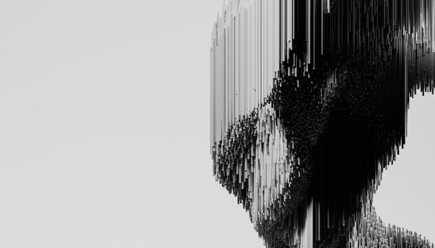 Abstract Monochrome 3D Particles