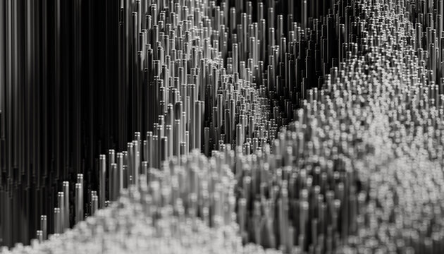 Abstract Monochrome 3D Particles