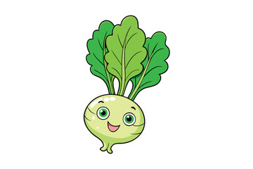 Turnip Vegetable Vector Illustration Isolated on White Background

