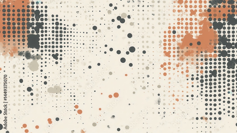 Poster abstract textured background with dots and splashes